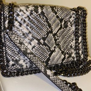 Snake skin cross body chain purse